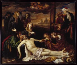 Deponering av korset eller Pieta (olje på lerret) av Antonio Pereda y Salgado