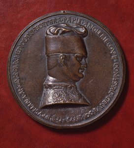 Bronsemedalje av Filippo Maria Visconti (1392-1447), omvendt, designet i 1441 av Antonio di Puccio Pisano, kjent som Pisanello (ca 1395-1455), diameter 10,20 cm