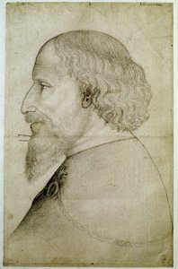 Keiser Sigismond av Luxembourg (1368-1437), sett i byste, i profil til venstre. Tegning av Antonio di Puccio Pisano dit Pisanello (før 1395-1455). Svart stein. Mål: 41,1x55,9 cm. av Antonio Pisanello