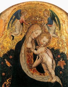 Madonna av vaktel av Antonio Pisanello (1395-1455), detalj