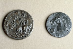 Medalje av Francesco Sforza, herre av Cremona, til hest (bronse) av Antonio Pisanello