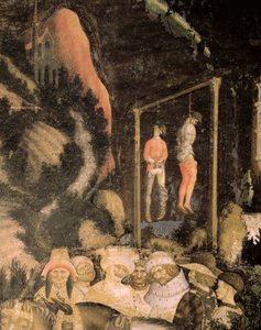 The Hanged Men, detalj fra St George and the Princess av Antonio Pisanello