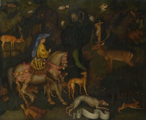 Visjonen om Saint Eustace, ca. 1440 av Antonio Pisanello