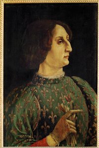 Galeazzo Maria Sforza (tempera på tre) av Antonio Pollaiuolo