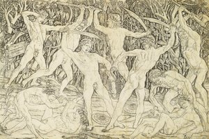 Nakenbilder i kamp, ​​av Antonio del Pollaiuolo (ca 1431-1498), gravering av Antonio Pollaiuolo