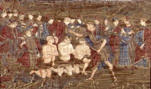 The Baptism of the Neophytes, billedvev som skildrer scener fra døperen Johannes (tekstil) av Antonio Pollaiuolo