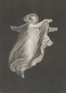 En bacchante iført hettesjal og holder en boks i venstre hånd, sett ag..., ca. 1795-ca. 1820. av Antonio Ricciani