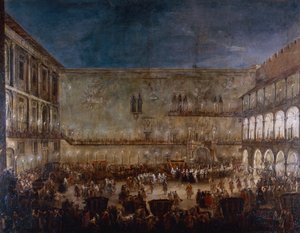 Ankomst av prinsesse Amalie av Sachsen i Padua, av Antonio Stom (ca 1688-1734) av Antonio Stom