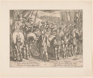 Alexander den store finner liket av Darius The Deeds of Alexander the Great (serietittel) Alexandri magni praecipvae res gestae (serietittel) av Antonio Tempesta