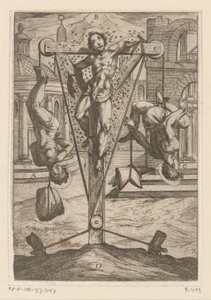 Insekteksponering og oppheng Tortur påført av kristne martyrer (serietittel) Varia tormentorum et supplicioru crudelium (...) (serietittel) av Antonio Tempesta