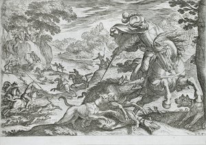 Villsvinjakt av Antonio Tempesta