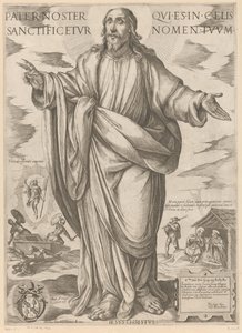 Kristus Fader vår som er i himmelen, helliget bli ditt navn (tittel på objekt) Kristus, Maria og apostelen (serietittel) av Antonio Tempesta