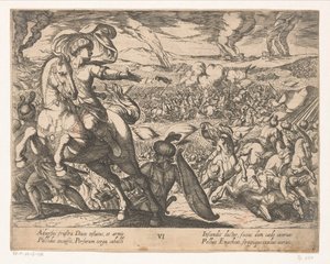Darius flykter fra slagmarken The Deeds of Alexander the Great (serietittel) Alexandri magni praecipvae res gestae (serietittel) av Antonio Tempesta