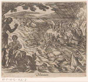 De Zondvloed Deluvium (tittel på objekt) Metamorphoseon sive transformationum (serietittel) Metamorfosen van Ovidius (serietittel) av Antonio Tempesta