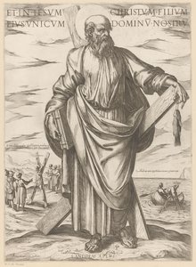Av St. Andrew Og i Jesus Kristus, hans eneste sønn, vår Herre (tittel på objekt) Kristus, Maria og apostelen (serietittel) av Antonio Tempesta