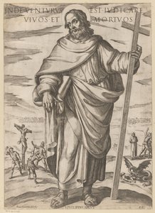 De heilige Filippus Han vil komme for å dømme levende og døde (tittel på objekt) Kristus, Mary en de apostelen (serietittel) av Antonio Tempesta