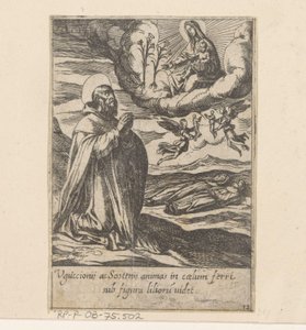 De heilige Philippus bidt for de zielen av twee broeders Het Leven van Philippus Benitius (serietittel) Livet til B. Philippi Benicius Florent. ord. Tjener til B. Mary the Virgin (serietittel) av Antonio Tempesta