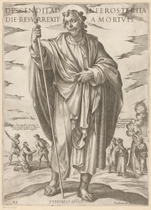 Av St. Thomas Ned til helvete, sto opp fra de døde på den tredje dagen (tittel på objekt) Kristus, Maria og apostelen (serietittel) av Antonio Tempesta