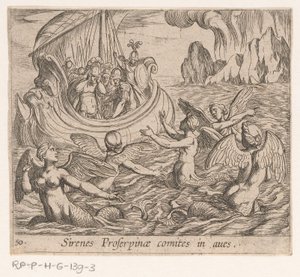De sirenen Sirenes Proserpinae comites in aves (title on object) Metamorphoseon sive transformationum (series title) Metamorfosen van Ovidius (series title)   1361830   no       norwegian Successfully Translated  Original: Alfred, Lord Tennyson, 1888, prin av Antonio Tempesta