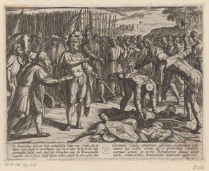Tyske utsendinger besøker Julius Civilis De bataviske krigene mot romerne (serietittel) Batavorum cum Romanis Bellum (serietittel) av Antonio Tempesta