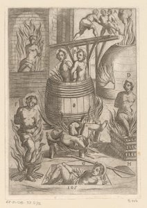 Tortur med forskjellige måter å brenne på Tortur påført av kristne martyrer (serietittel) Varia tormentorum et supplicioru crudelium (...) (serietittel) av Antonio Tempesta
