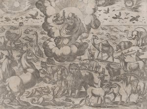 Gud skaper dyrene, ca. 1590-1630. av Antonio Tempesta