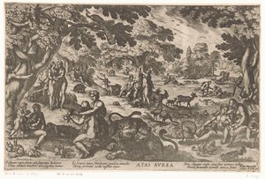 gullalderen Aetas aurea (tittel på objekt) Four Ages of the World (serietittel) av Antonio Tempesta