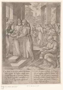 H. Antonius tar med seg søsteren til nonnene The Life of Saint Anthony the Great (serietittel) av Antonio Tempesta