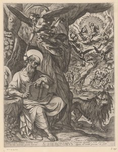 St. Hieronymus i villmarken overveier den siste dommen S. Hieronimus (tittel på objekt) av Antonio Tempesta