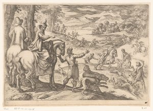 Hjorte- og ulvejakt Jaktscener (del 7) (serietittel) av Antonio Tempesta