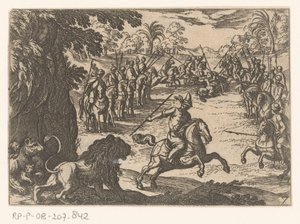 Løvejakt Jaktscener (del 3) (serietittel) av Antonio Tempesta