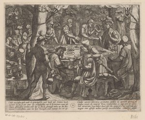 Julius Civilis forteller de nederlandske eldre at de blir behandlet som slaver av romerne De bataviske krigene mot romerne (serietittel) Batavorum cum Romanis Bellum (serietittel) av Antonio Tempesta