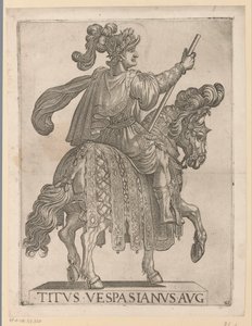 Keiser Titus til hest Første tolv romerske keisere til hest (serietittel) XII caesares in equestri (serietittel) av Antonio Tempesta