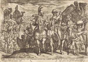 Lot og hans familie husket hjem av Abraham av Antonio Tempesta