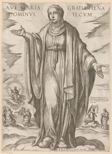 Maria Hei Maria, full av nåde, Herre med deg (tittel på objekt) Kristus, Maria og apostelen (serietittel) av Antonio Tempesta
