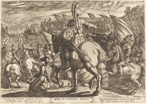 Moses får den hebraiske hæren til å marsjere mot etiopierne av Antonio Tempesta