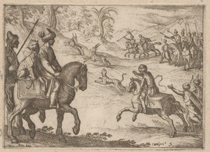 Orientalske jegere jakter hjort Jaktscener (del 2) (serietittel) Primo libro di caccie varie (serietittel) av Antonio Tempesta