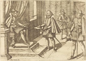 Filip II av Spania på hans trone av Antonio Tempesta