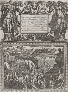 Plate 17: Illustrasjon til Canto XVII, fra Torquato Tassos Gerusalemme liberata ..., ca. 1590-1630. av Antonio Tempesta