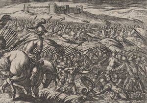 Plate 29: Civilis Floods the Land by Defensively Breaking the Dikes, fra The War of the R..., 1611. av Antonio Tempesta