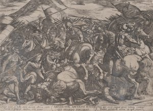 Plate 9: Israelittene som kjemper mot amalekittene, fra 