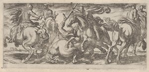 Seks kavalerister i kamp, fra Battle Scenes I, ca. 1590-1630. av Antonio Tempesta