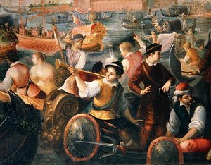 Ilandstigningen av Catarino Cornaro i Venezia i 1489 (detalj av 307885)