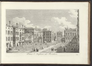Gezicht op Campo Santo Stefano te Venetië Square S. Stefani ad Meridiem (tittel på objekt) Gezichten op geugemen en pleinen in Venetië (serietittel) Den mest kjente utsikten over byen Venezia, fra Antoniuskanalen 388 paneler trykt på luft av Antonio Viss av Antonio Visentini