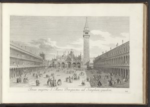 Se på San Marcoplein og San Marco te Venetië Greater Area of ​​St. Mark Prospekt til samme tempel (tittel på objekt) Gezichten op bugemenen en pleinen in Venetië (serietittel) Mer kjent utsikt over byen Venezia, fra Antonius-kanalens plate X