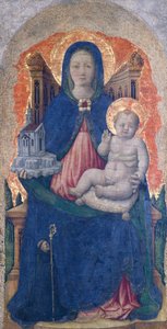 Madonna med barn, detalj av Praglia-altertavlen, av Antonio Vivarini (1418-før 1484), 67x33 cm av Antonio Vivarini