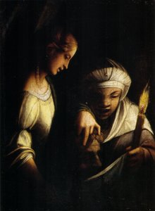 Judith og hennes tjenestepike av Antonio da Correggio