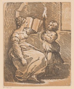 Leser Sibyll med barn av Antonio da Trento (attributed to)