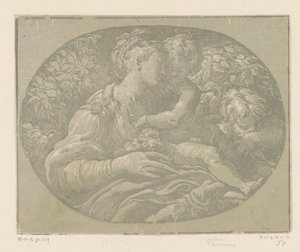 Maria med barnet og døperen Johannes Mary med rosen av Antonio da Trento