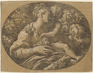 Jomfruen med rosen. av Antonio da Trento